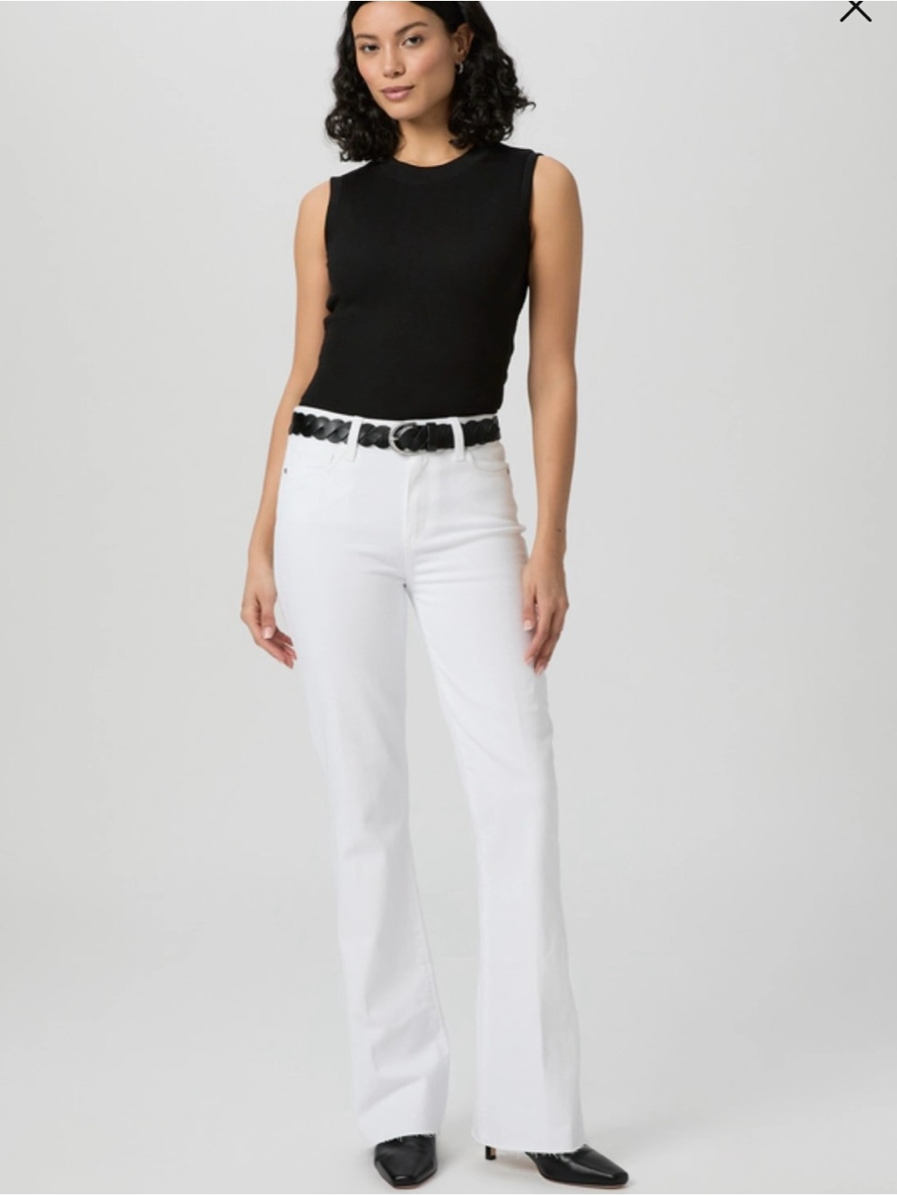 Paige White High Rise Laurel Canyon Bootcut Jeans